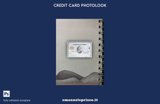 modello frontale photolook con carta platino AMEX della banca USA NAB stile veri